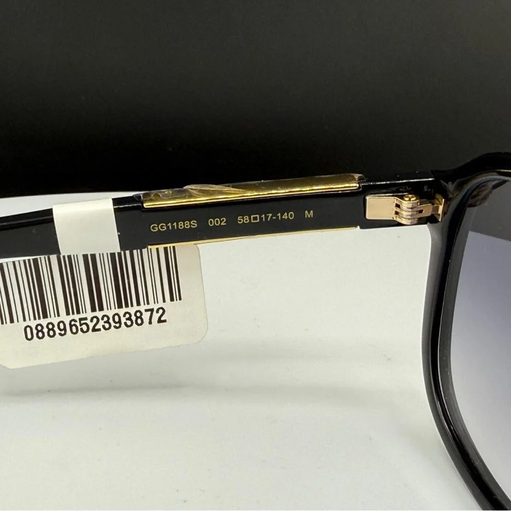 Gucci Black Sunglasses with Gold Logo Accent